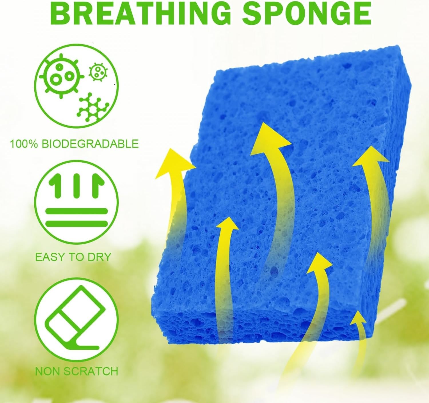 24 Pack Kitchen Sponges Natural Cellulose Compressed Sponges for Cleaning