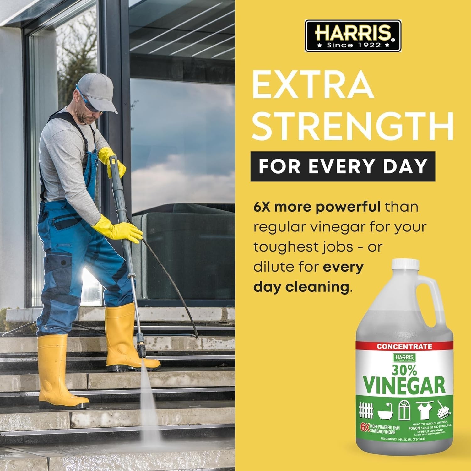Concentrated Vinegar 30% Strength for Cleaning and Outdoor Use 1 Gallon