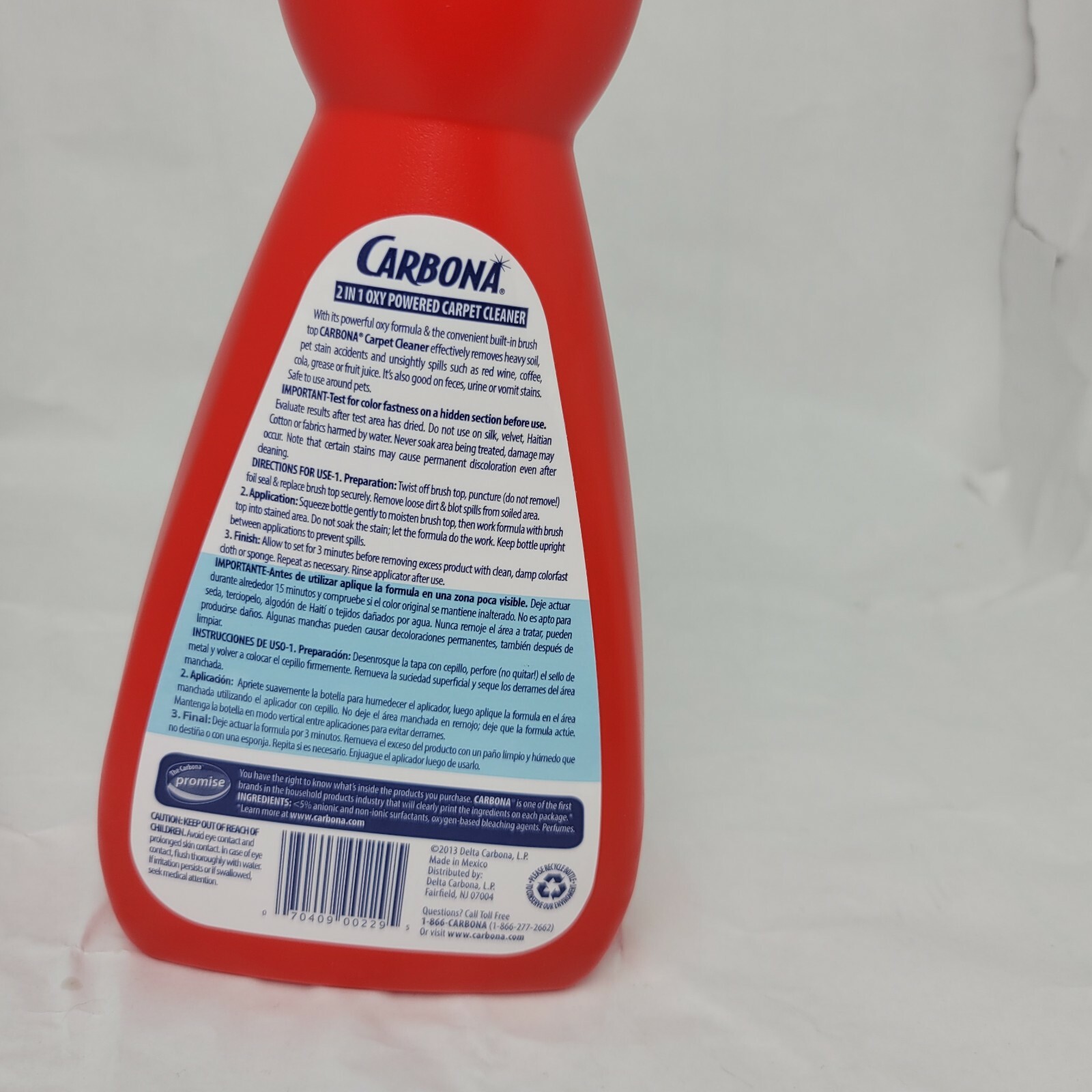 Carbona 2 in 1 Oxy Powered No Scent Carpet Cleaner 27.5 oz. Liquid