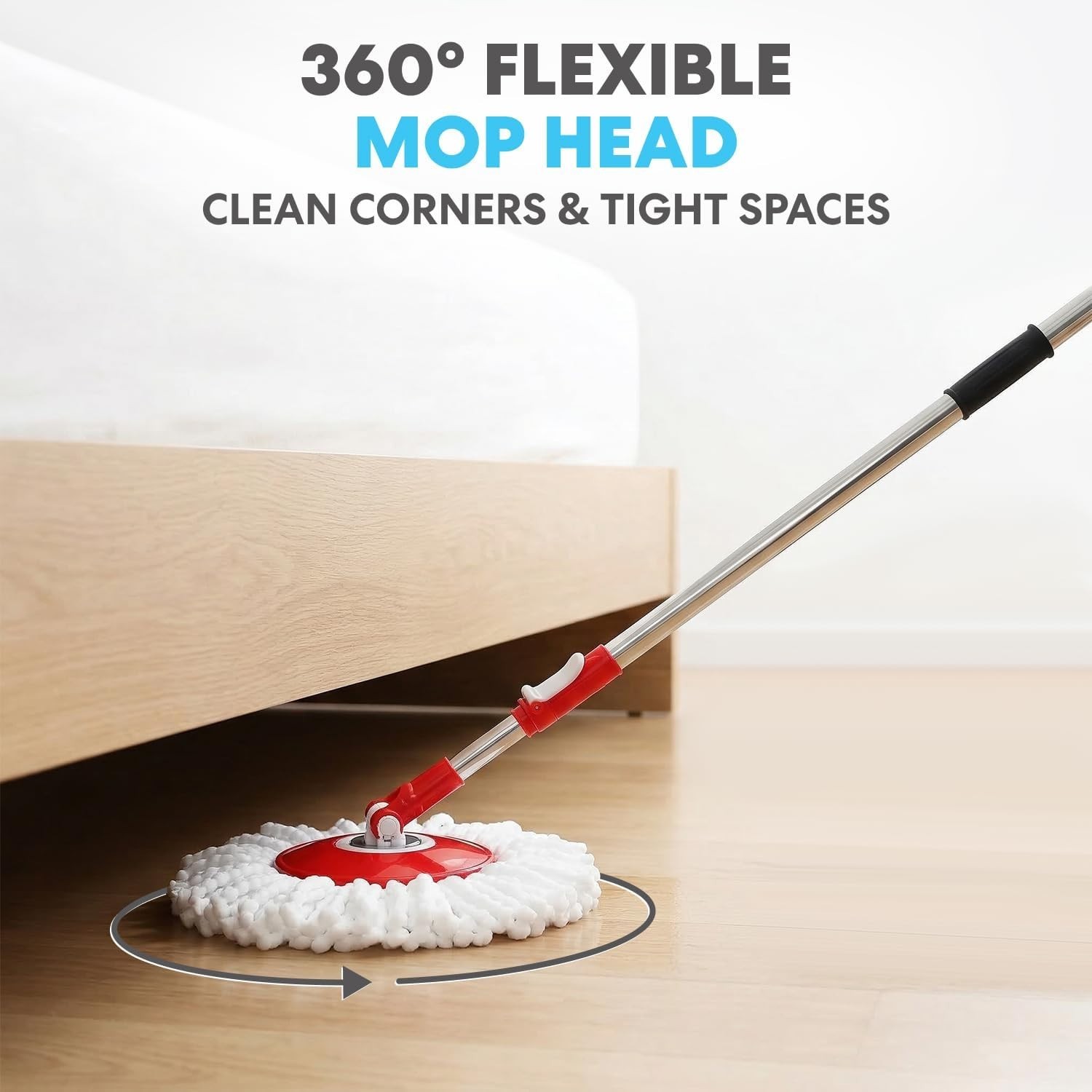 Limpieza De Pisos Microfibra Trapeador Giratorio 360 De Acero Inoxidable Systema