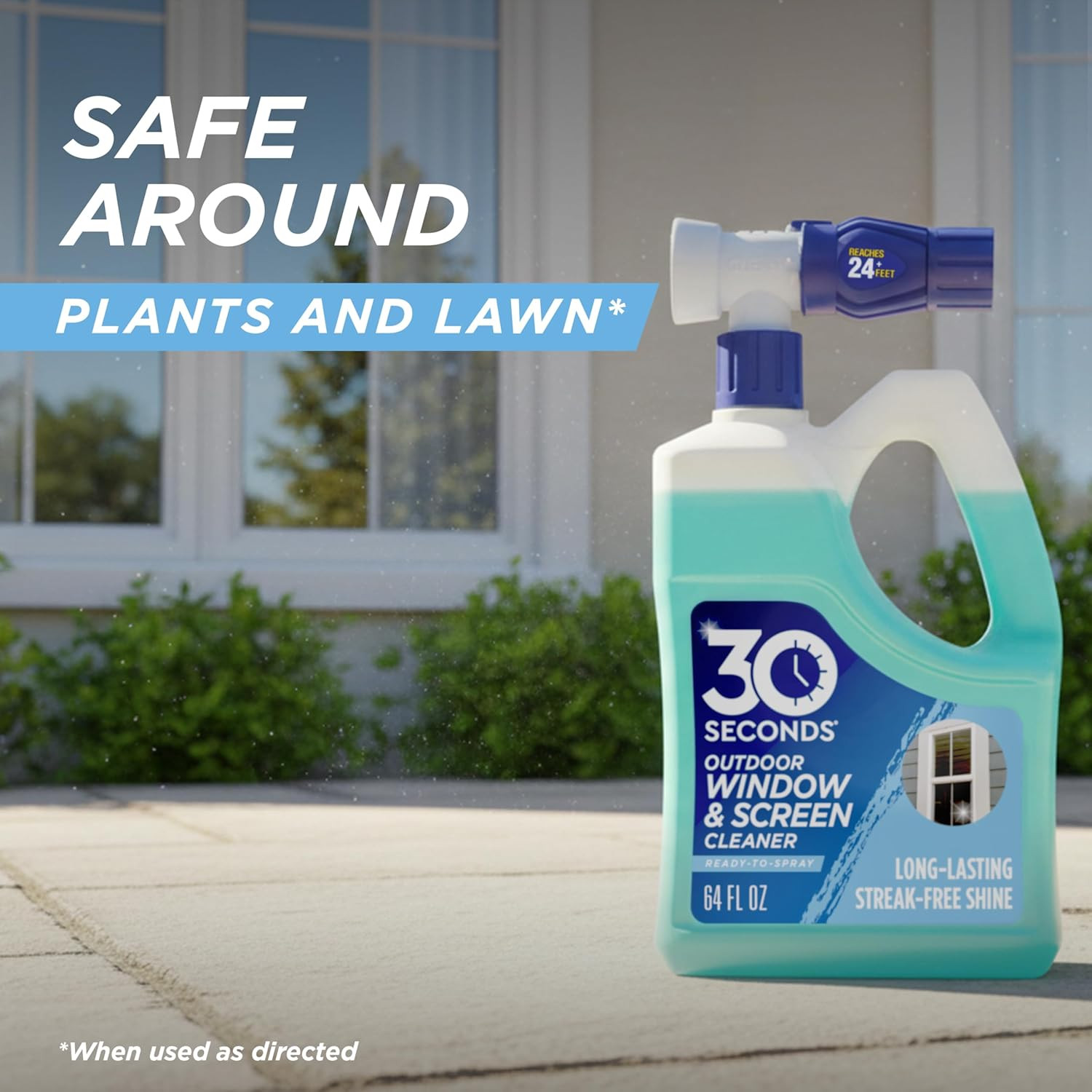 Outdoor Window & Screen Concentrated Cleaner for Glass, Patio Doors, Fiberglass,