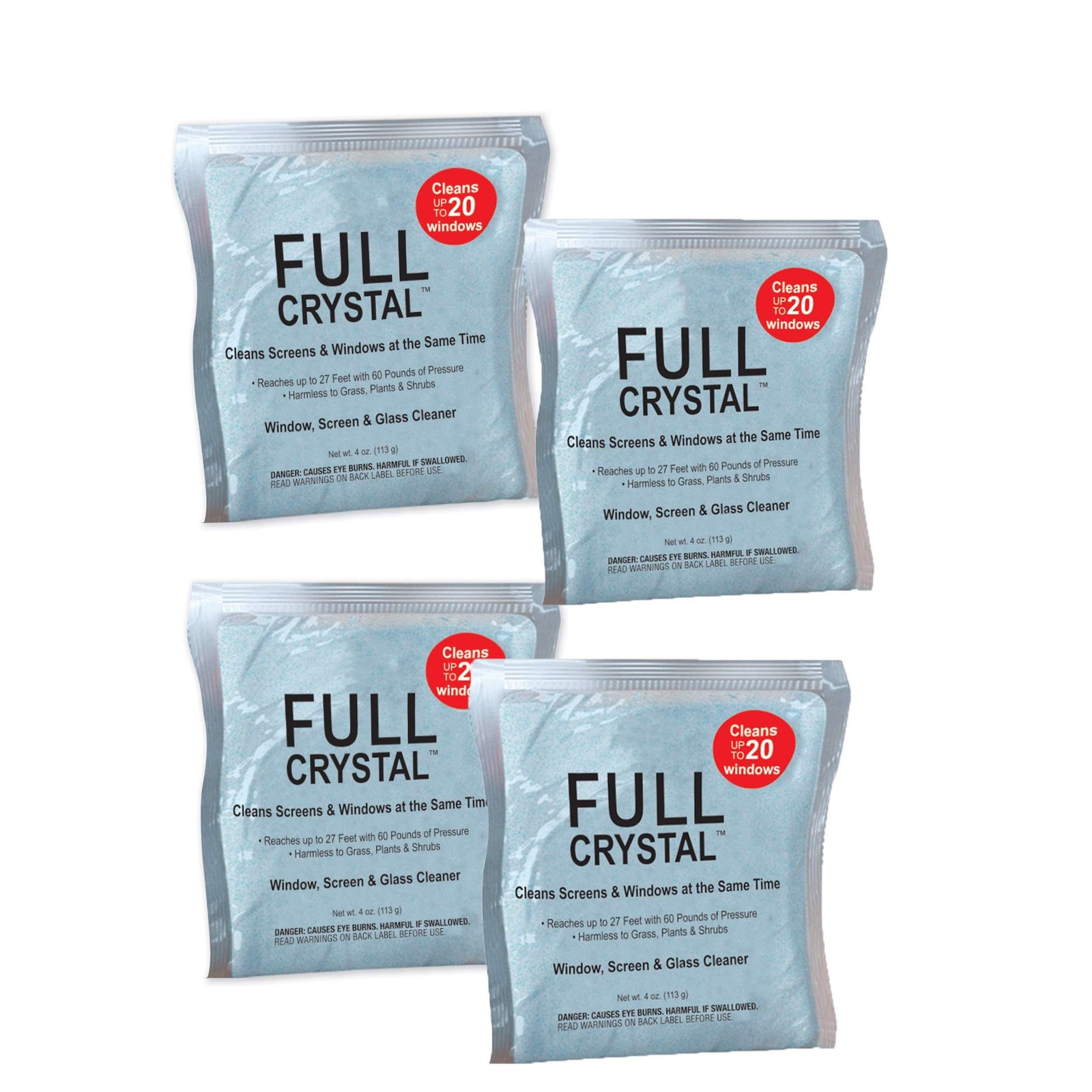 Refill Kit – 1 lb Crystal Exterior Window Cleaner for Glass and Screens, Equi…