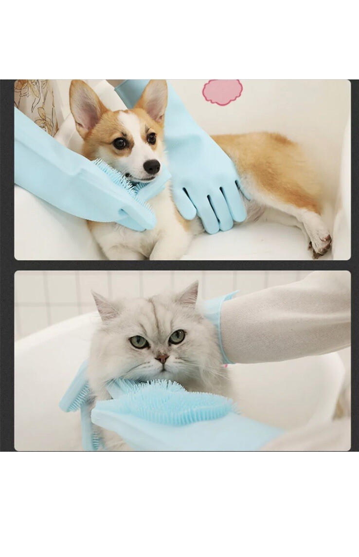 1 Pair Magic Silicone Washing Gloves Scrubber for Dish Pet Car Kitchen Cleaning