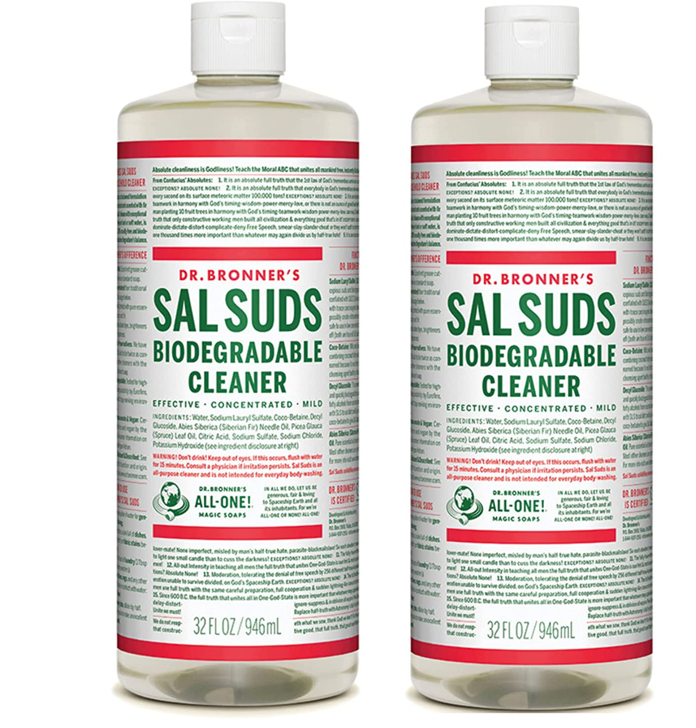 Dr. Bronner’S – Sal Suds Biodegradable Cleaner (32 Ounce) – ***2 PACK****