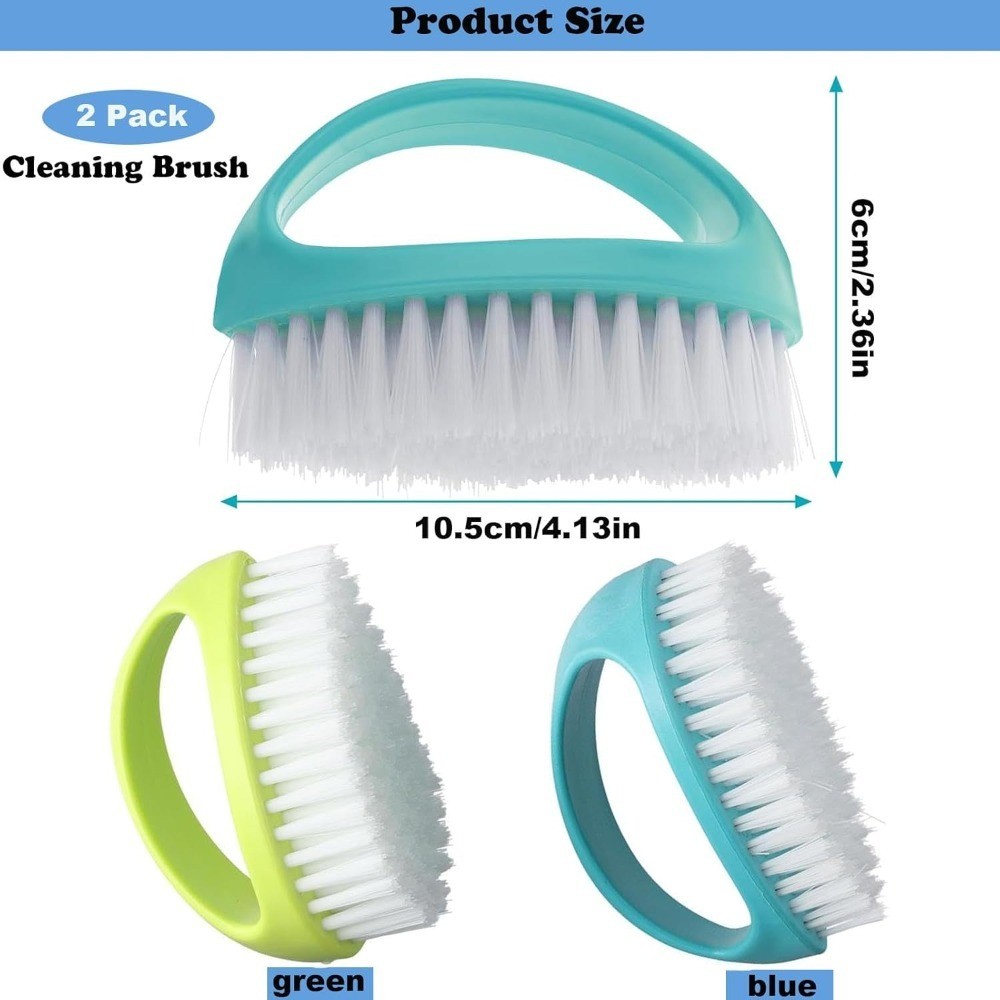 Heavy Duty 2 Pack Scrub Brushes Stiff Nylon Bristles for Bathroom Shower Sink