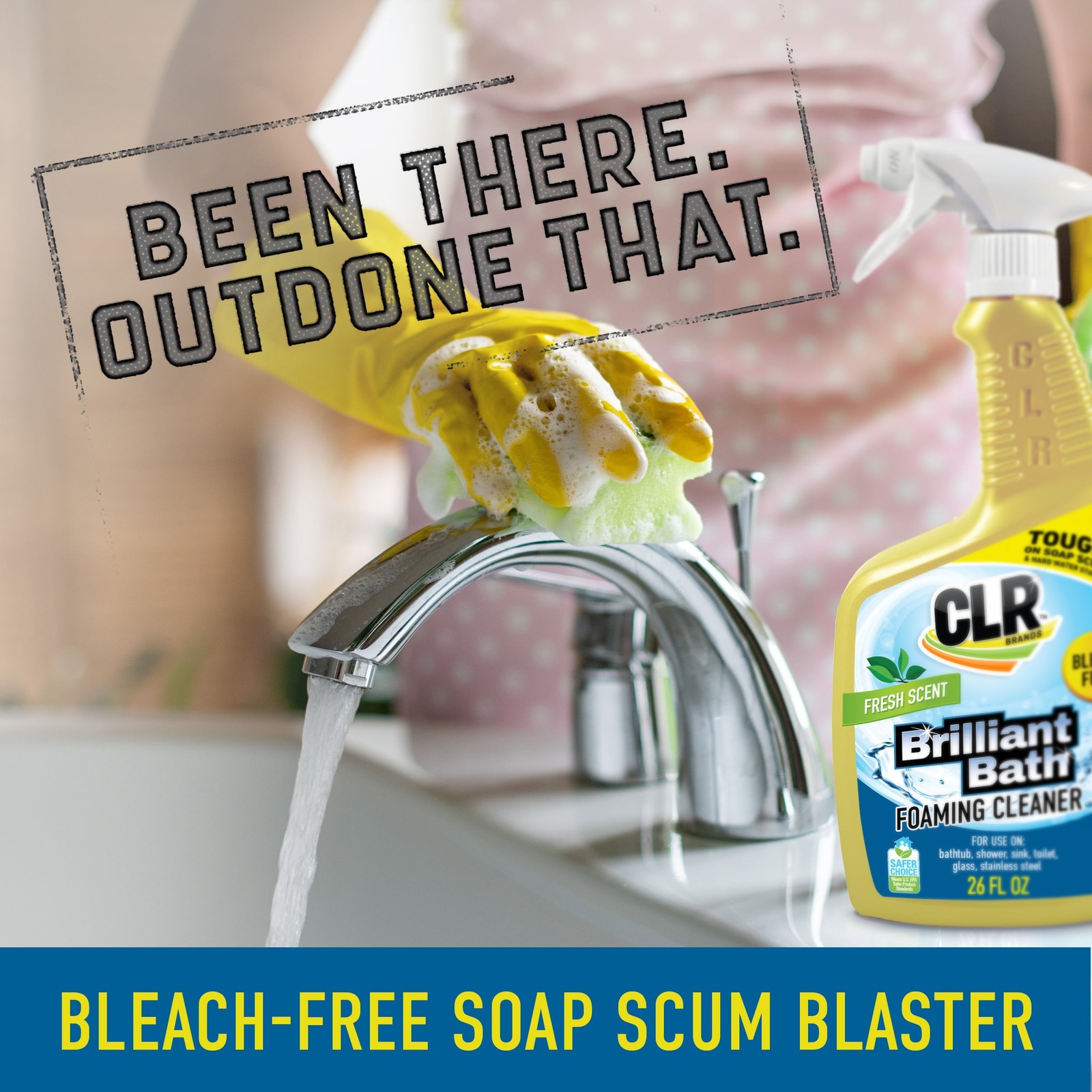 2 Pack Brilliant Bath Foaming Multi-Surface Cleaner Fresh Scent 26 fl oz