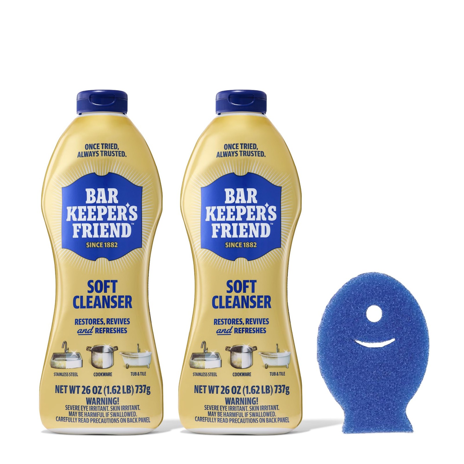 Soft Cleanser Liquid, 26 oz x 2, Multipurpose Surface Cleaner for Rust Stains…