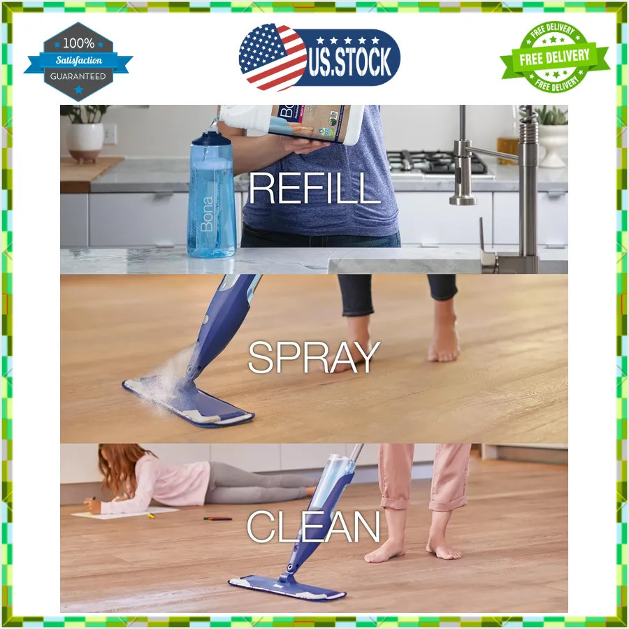 Bona Hardwood Floor Cleaner Refill 128 fl oz Unscented Residue Free Wood Solu…