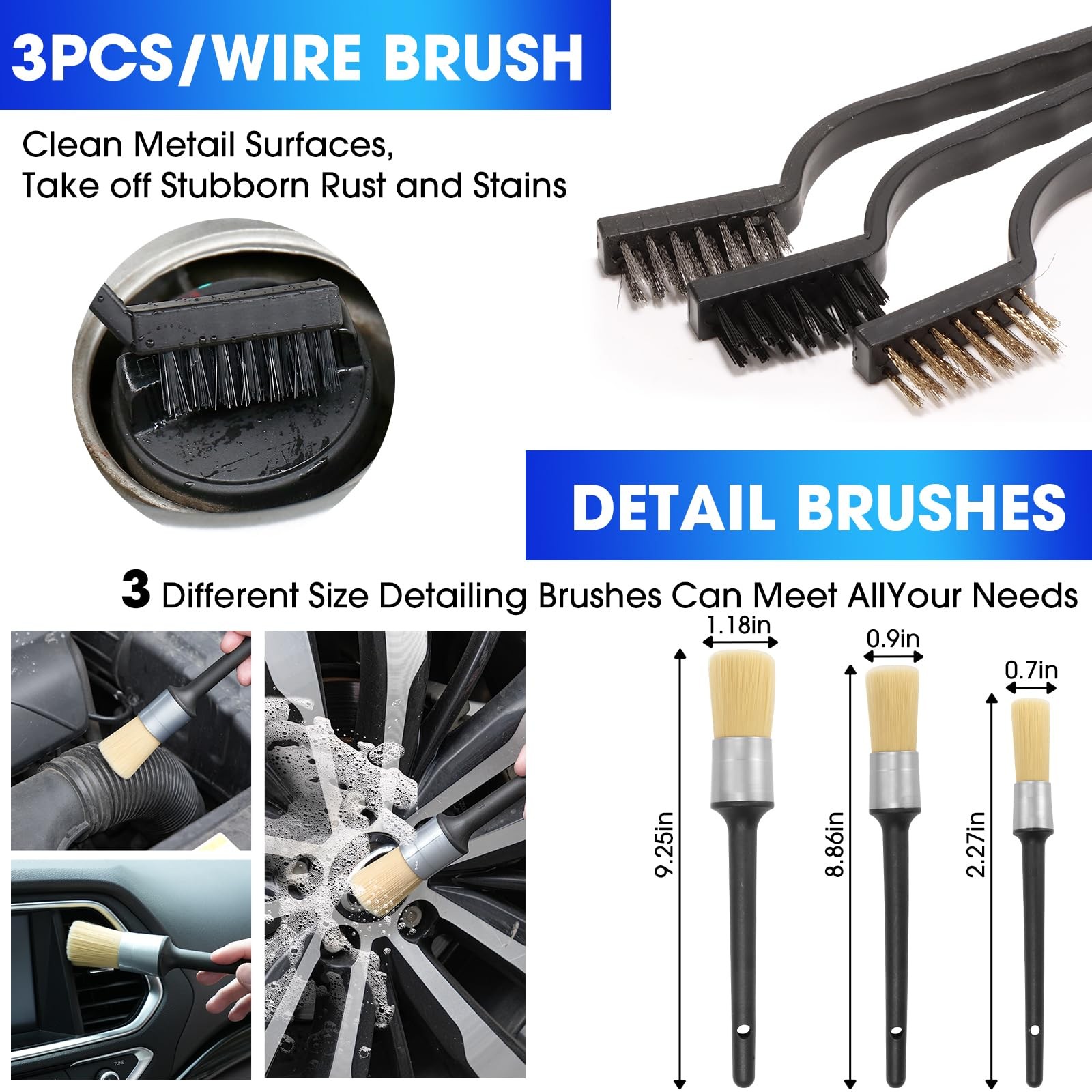 17PCS Car Cleaning Kit with Handheld Vacuum, Brushes, Gel & Accessories