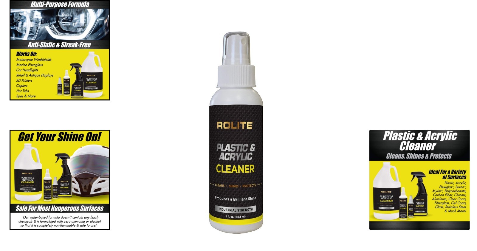 Plastic & Acrylic Cleaner 4 fl. oz. – Anti-Static, Streak-Free for Cars & Homes