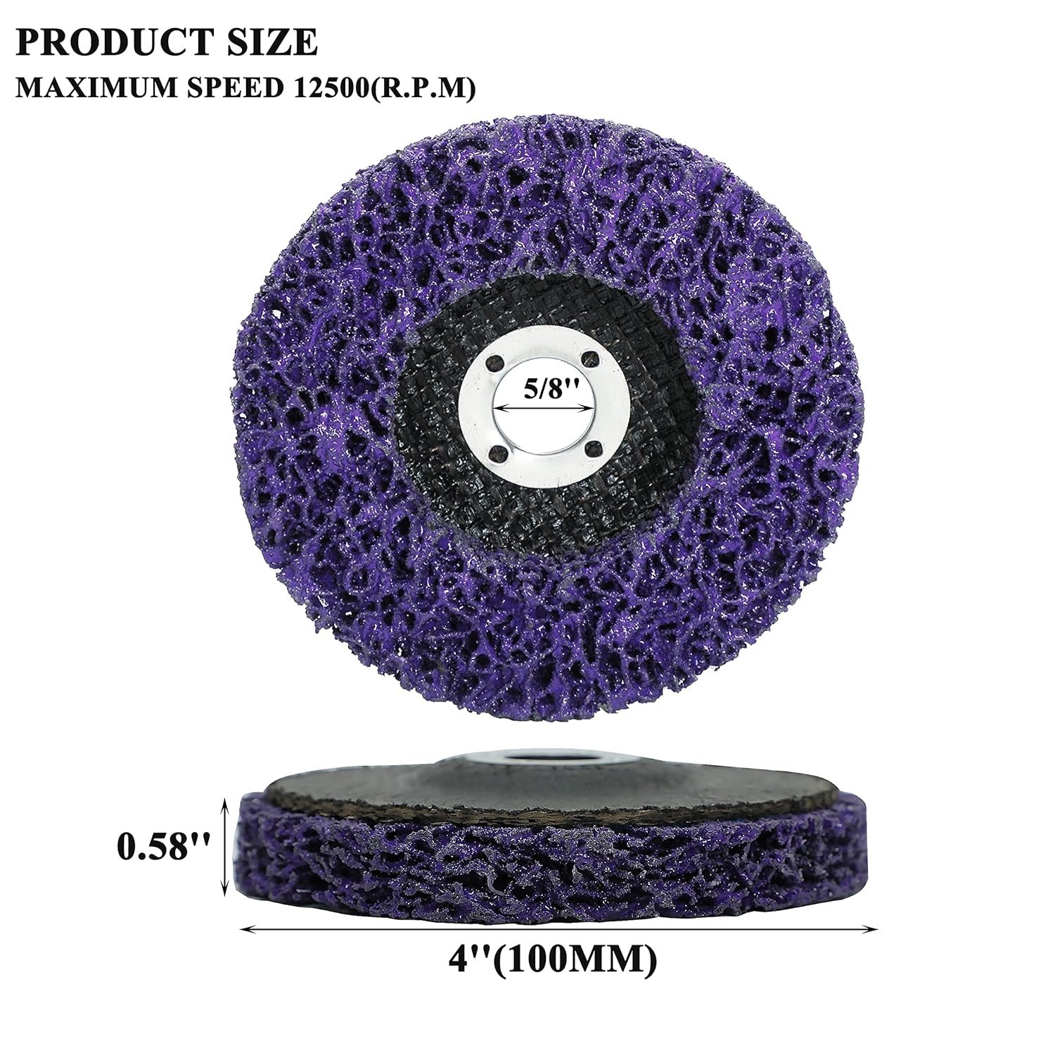 Industrial Strength 4″ Rust Remover Grinding Discs – 12500 RPM – 5 Pack