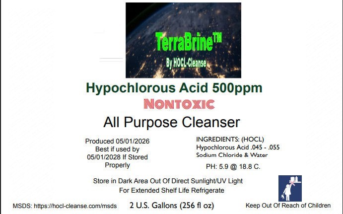 Hypochlorous Acid | HOCl | 500 PPM | 1 Gallon | All Purpose Cleanser TerraBrine™