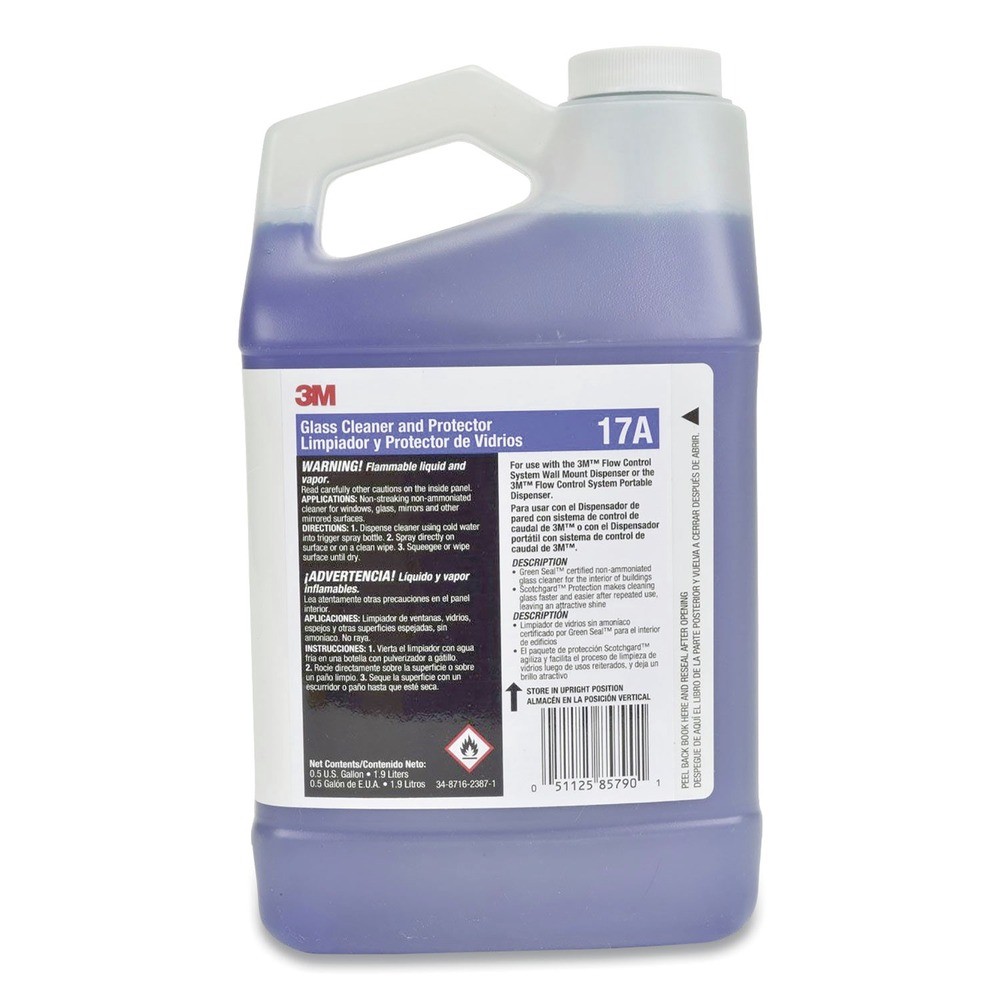 3M 17A 2 L Bottle Glass Cleaner & Protector Concentrate (4/CT) New
