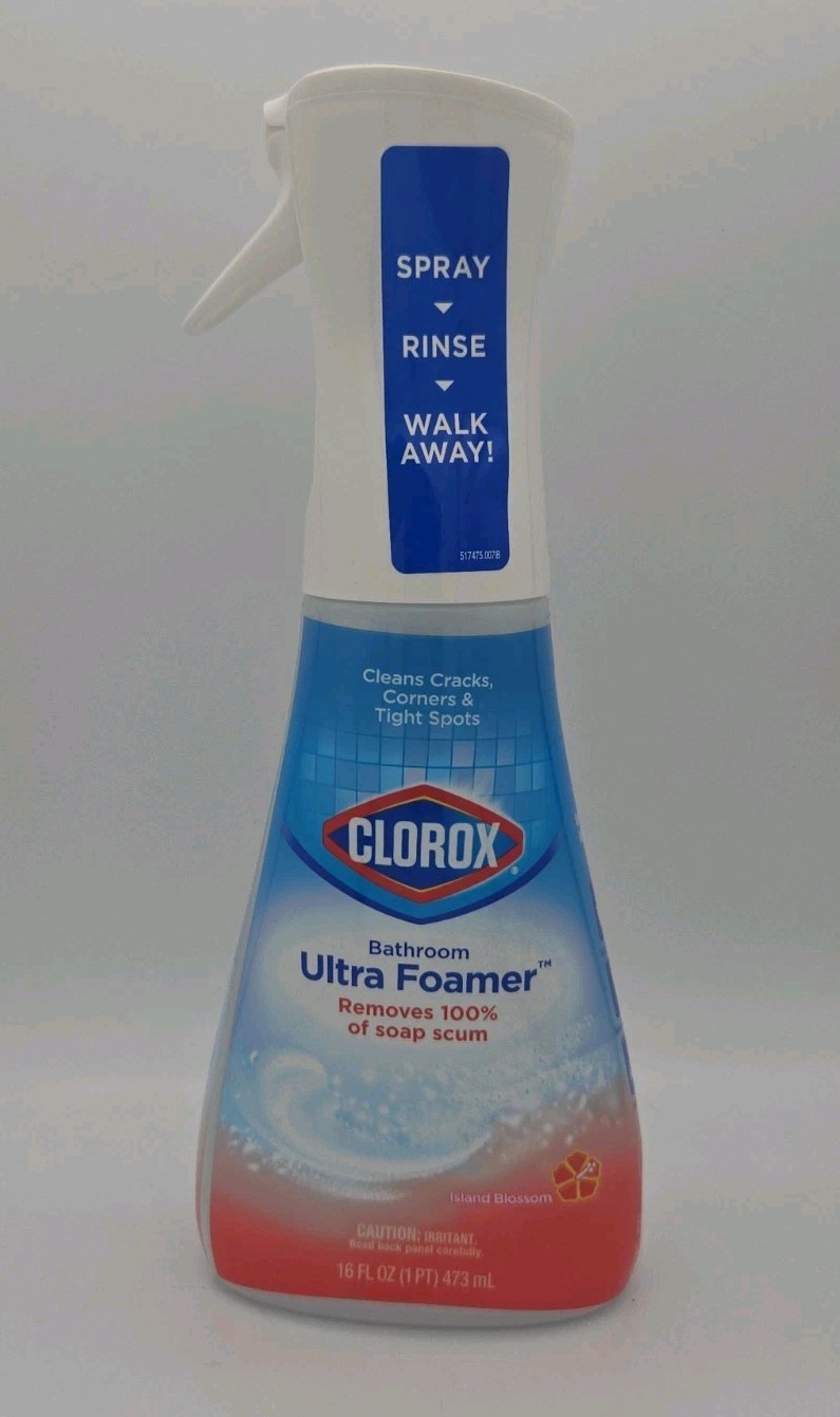 16oz Clorox Bathroom Ultra Foamer, Cleaner Spray Bottle Island Blossom Scent
