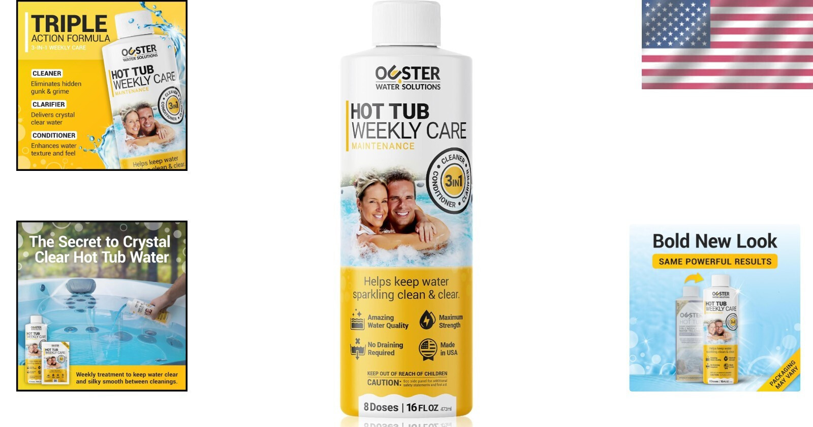 Effortless 3-in-1 Hot Tub Maintenance Solution – 16oz Cleaner for All Spas