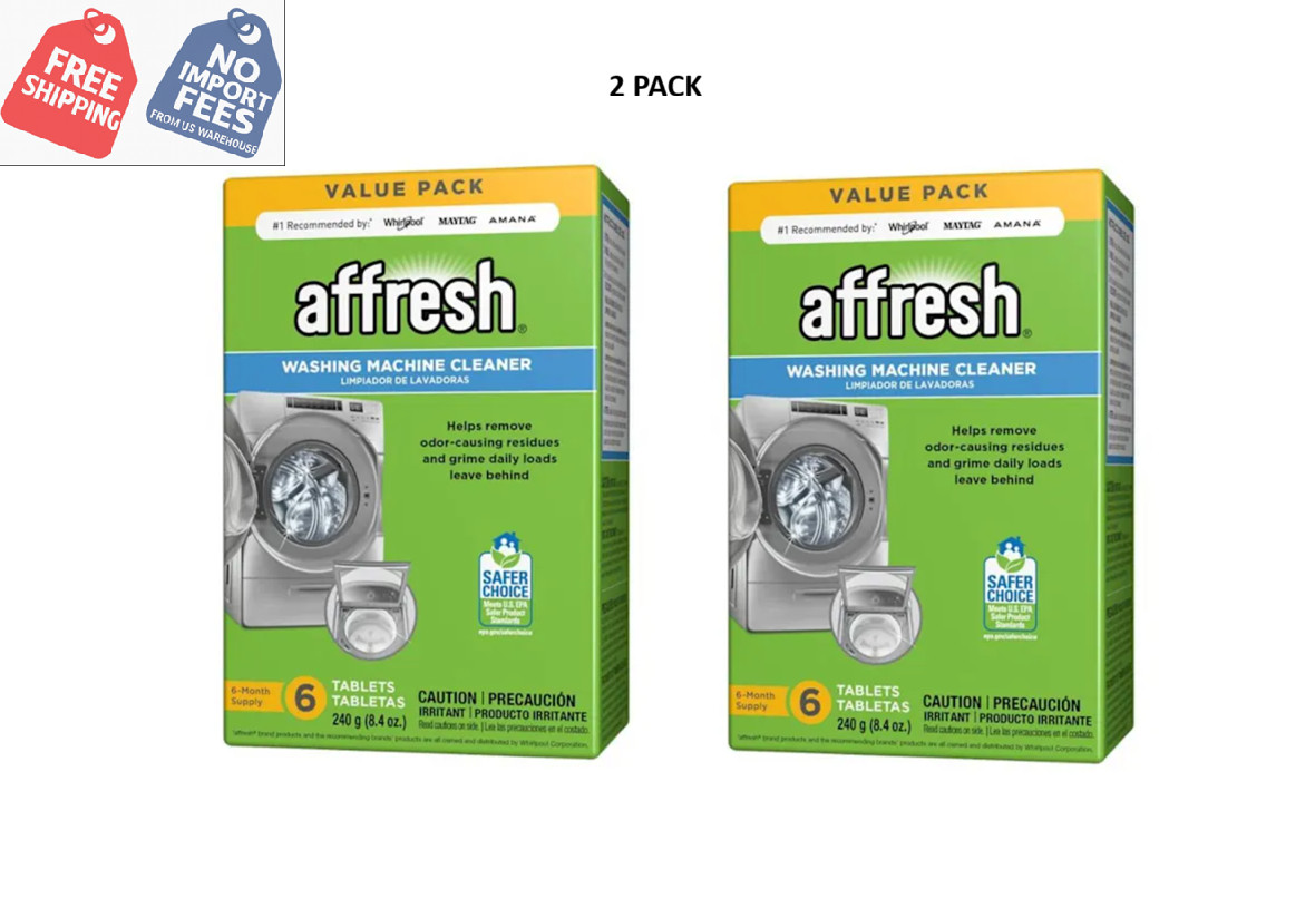 2PACK – Affresh Washing Machine Cleaner Value Pack, 6 Tablets, Front – Top Load