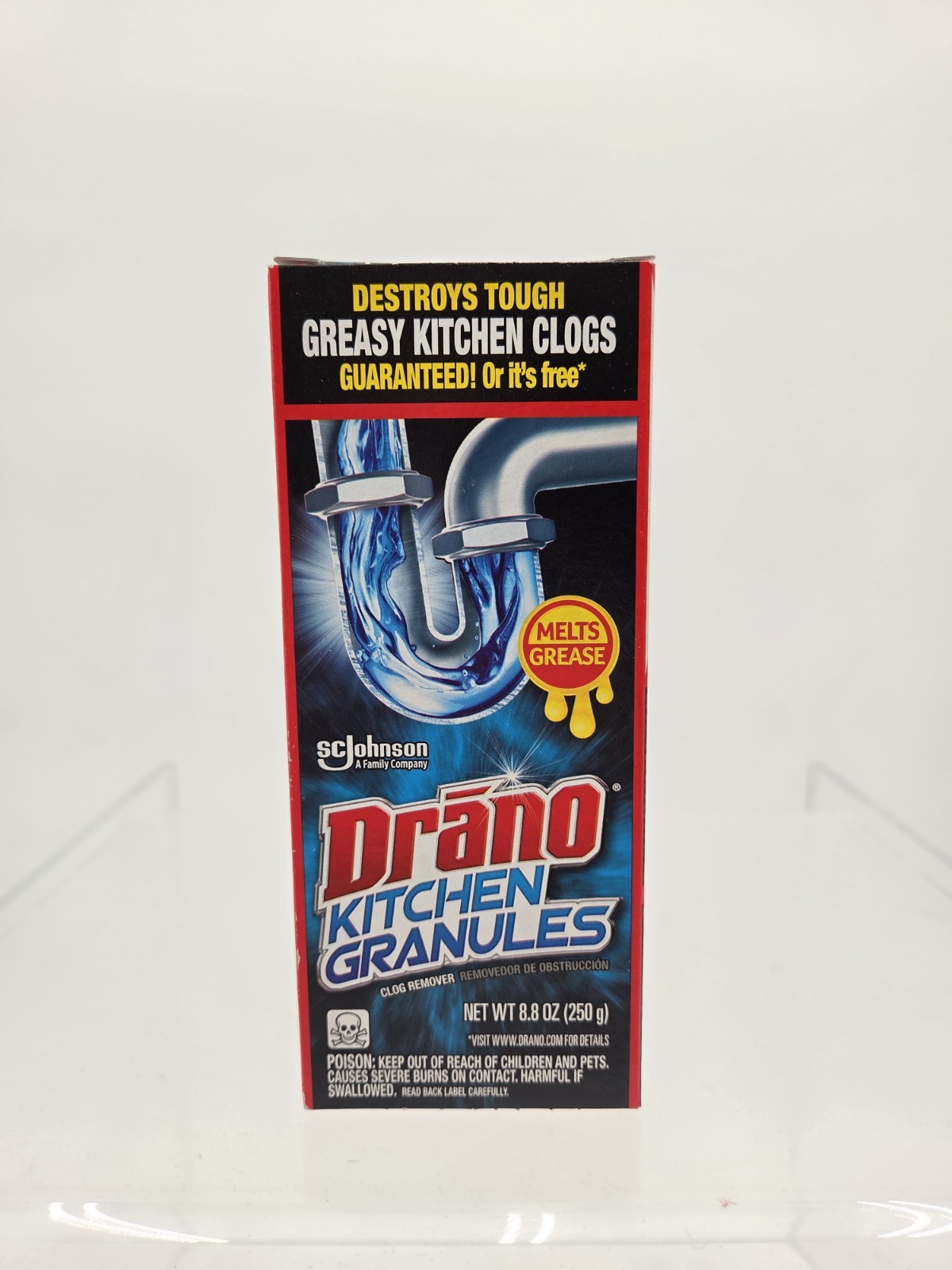 Drano Kitchen Granules Clog Remover, Destroy Tough Clogs 8.8 Oz