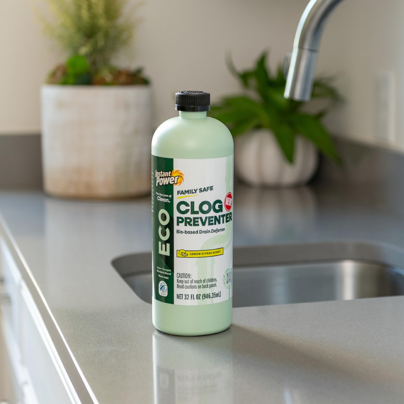 Eco Clog Preventer 32 Oz All Natural Drain Cleaner Prevents Clogs Safe For Pipes