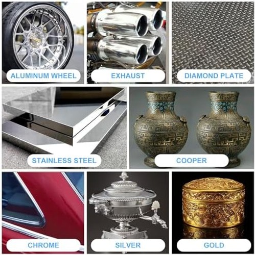 Metal Polish (16oz) & Chrome & Aluminum & Stainless Steel Polish, Multi Purpo…