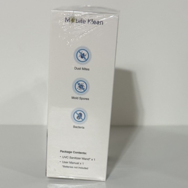 Mobile Klean Portable Sanitizing Wand- New in box and plastic packaging.