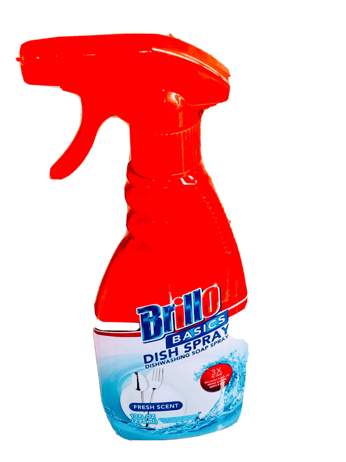 Brillo-Basics Fresh Scent 3x Action Dish/Diswashing Soap Spray. 10floz/295ml.