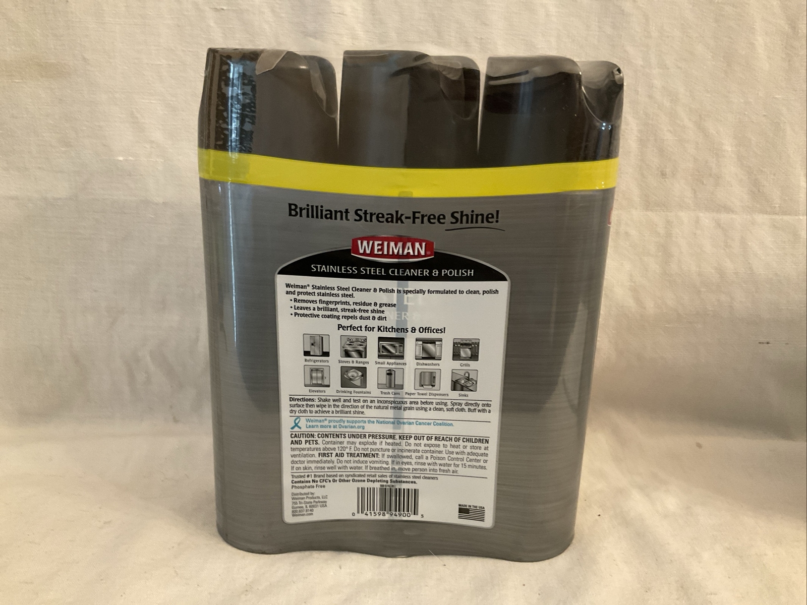 Weiman Stainless Steel Cleaner & Polish (17oz, 3pk Sealed Package) Original