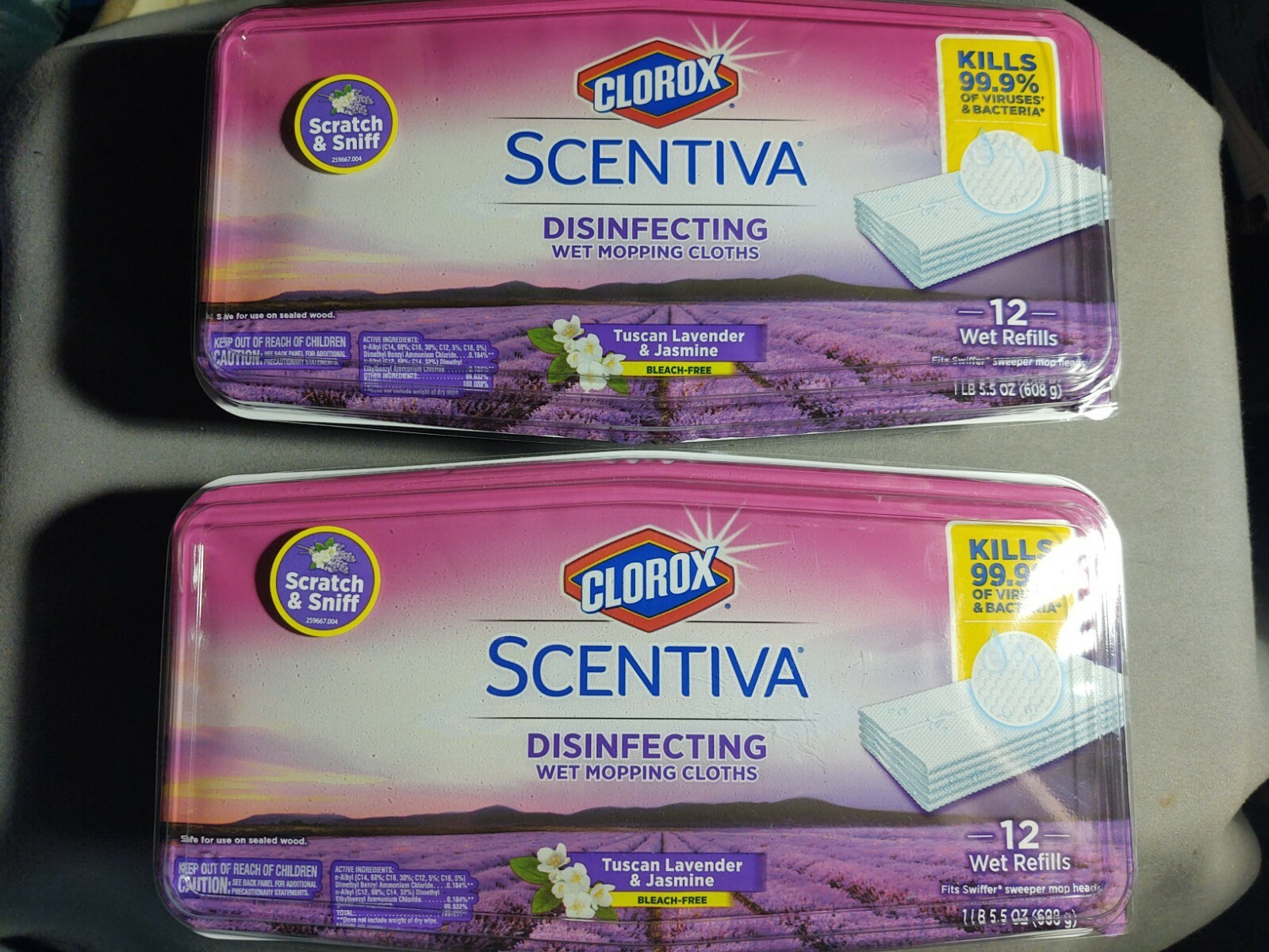 2 – Scentiva Wet Mopping Cloths 12 Refills Tuscan Lavender & Jasmine