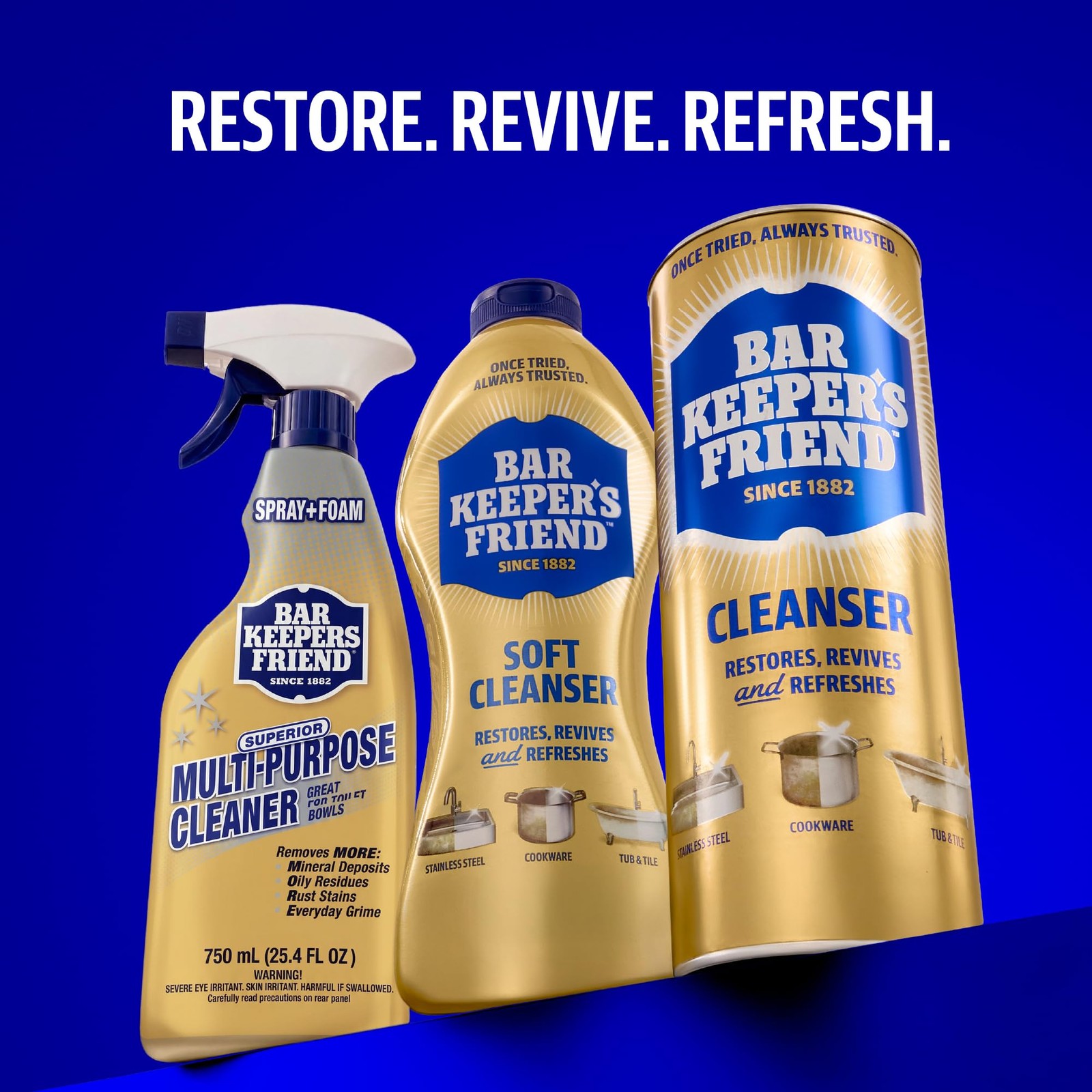 Bar Keepers Friend Soft Cleanser Liquid, 13 oz x 13 Ounce (Pack of 2), Gold