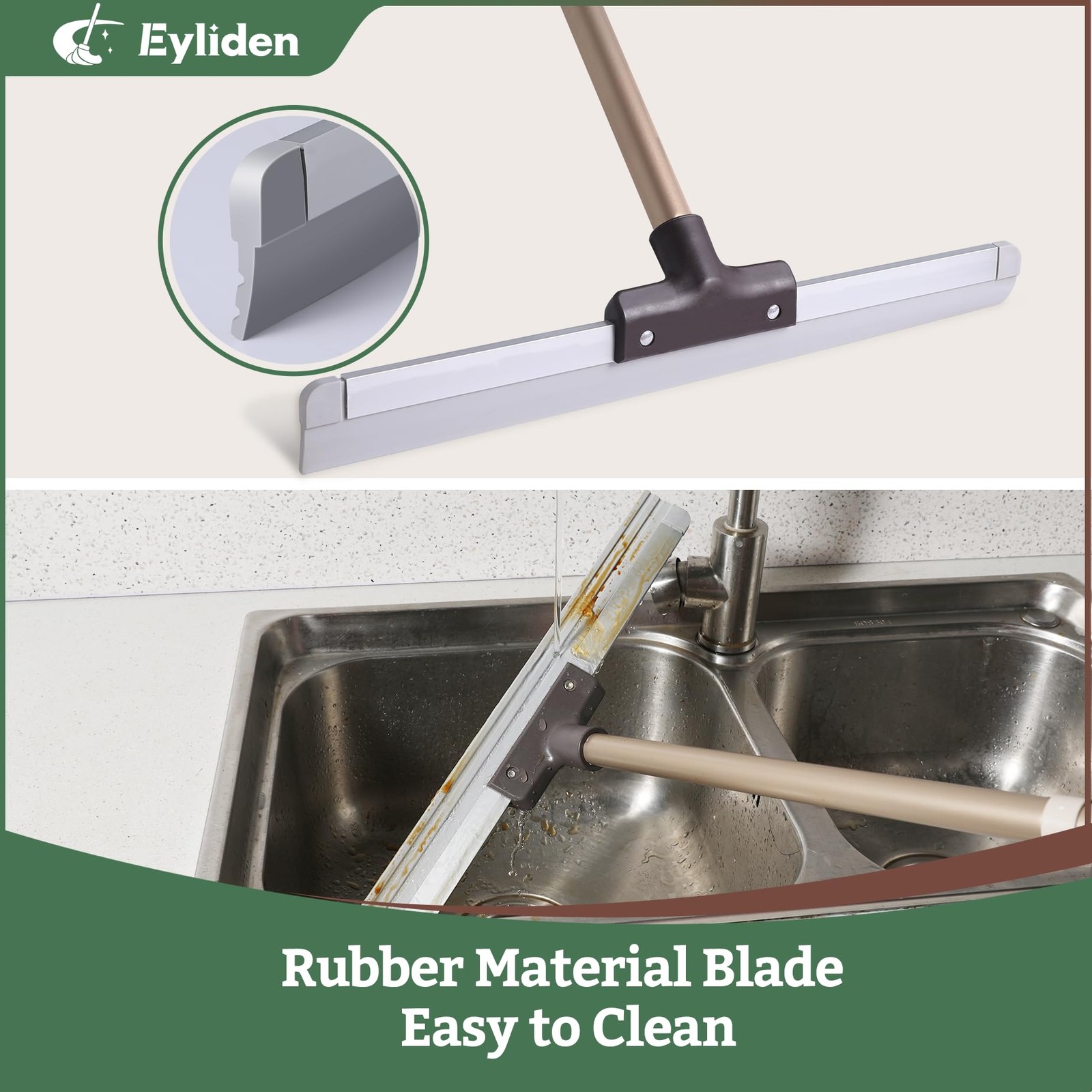 Heavy-Duty Rubber Floor Squeegee for Quick Water Removal on All Surfaces
