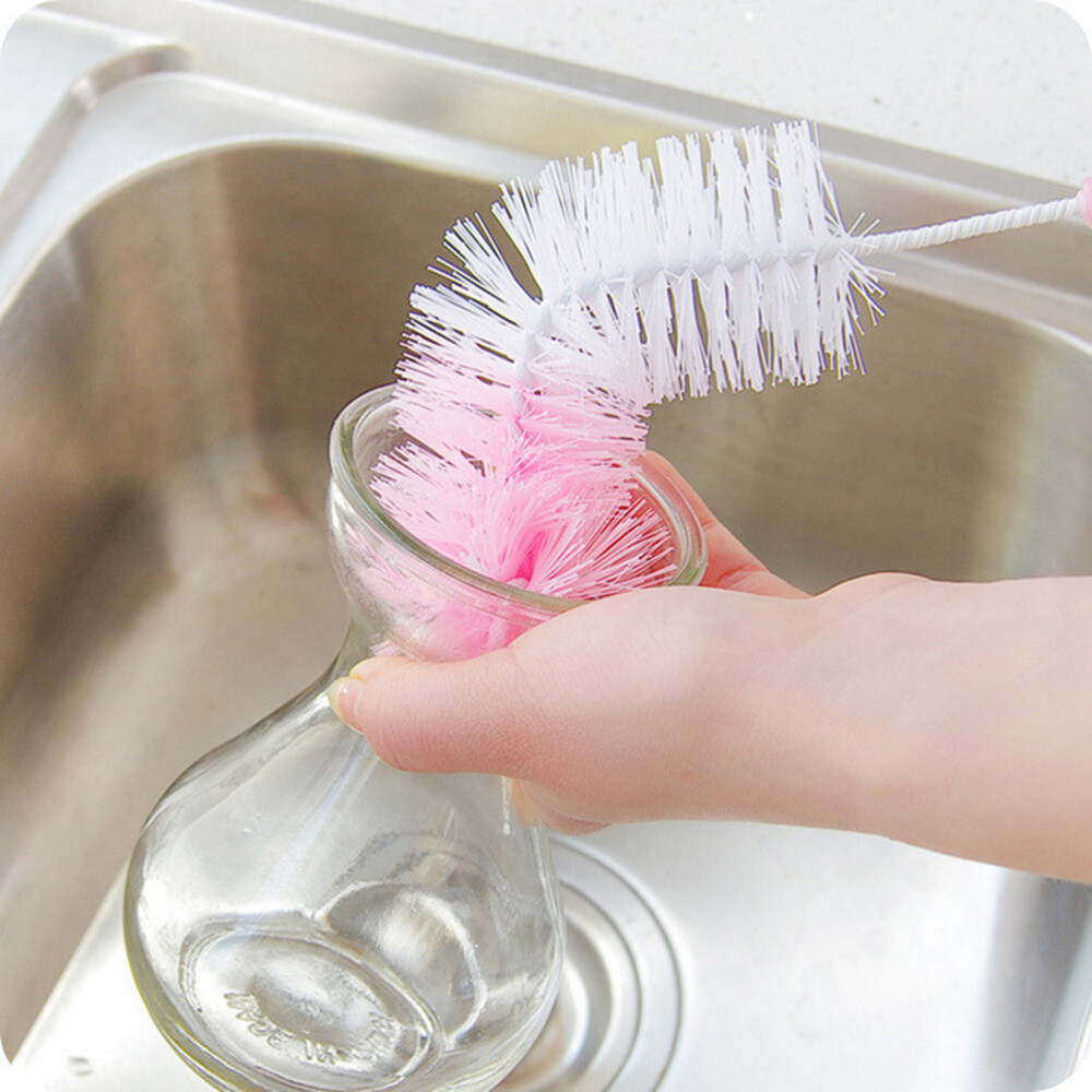 2PCS Bendable Cup Brushes Colorful Bottle Brush for Cleaning Cups (Random Color)