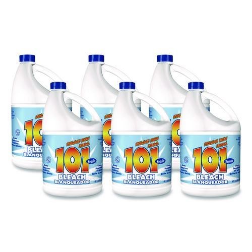 101 Regular Cleaning Low Strength Bleach, 1 gal Bottle, 6/Carton
