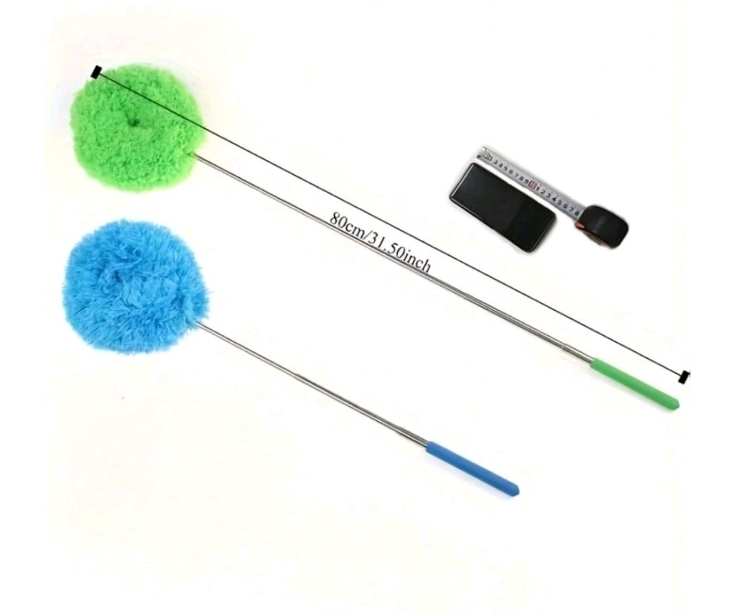 1pc Microfiber Ceiling Fan Duster – Reusable w/ 32in Adjustable Extension Pole