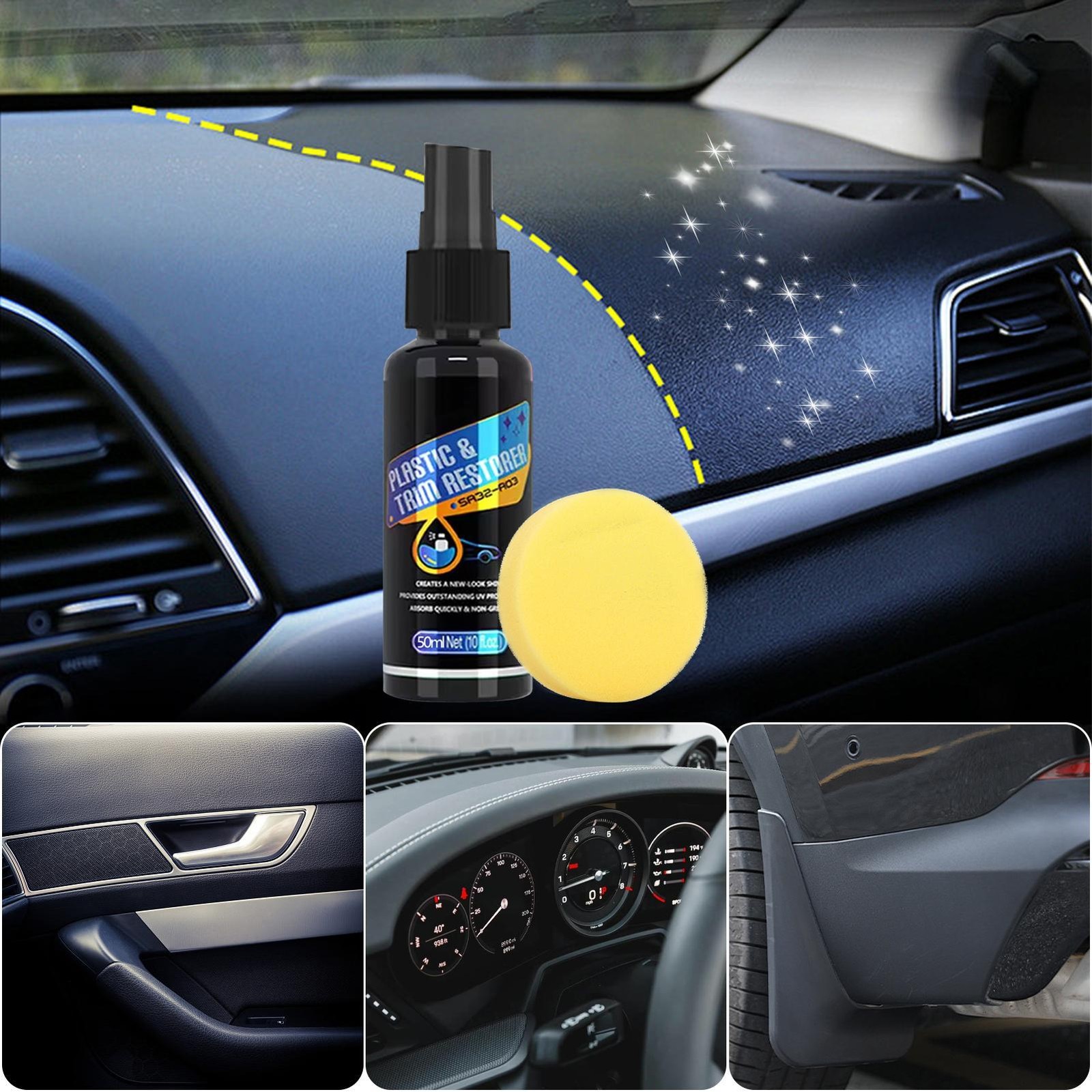 Car Trim Restorer | 50ml Long-Lasting Cleaning Spray