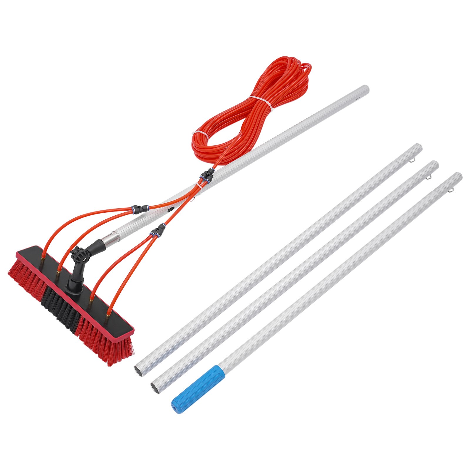 Solar Panel Cleaning Brush Kit 13ft Telescopic Pole W/Water Fed Brush For Window