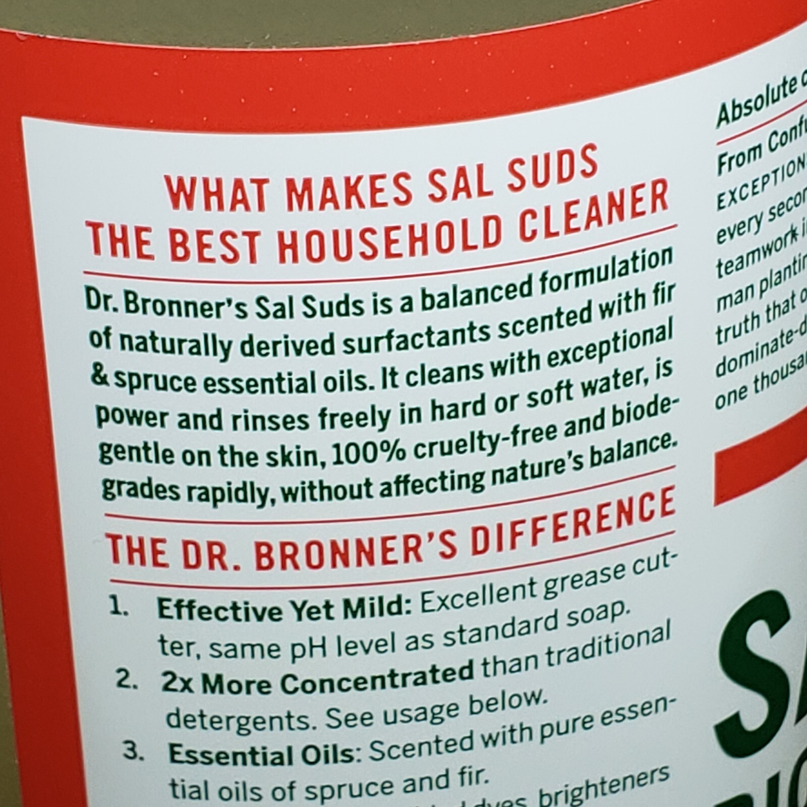 Dr.Bronner’s – Sal Suds Biodegradable Cleaner (32oz) 2 Pack Brand New Free Ship
