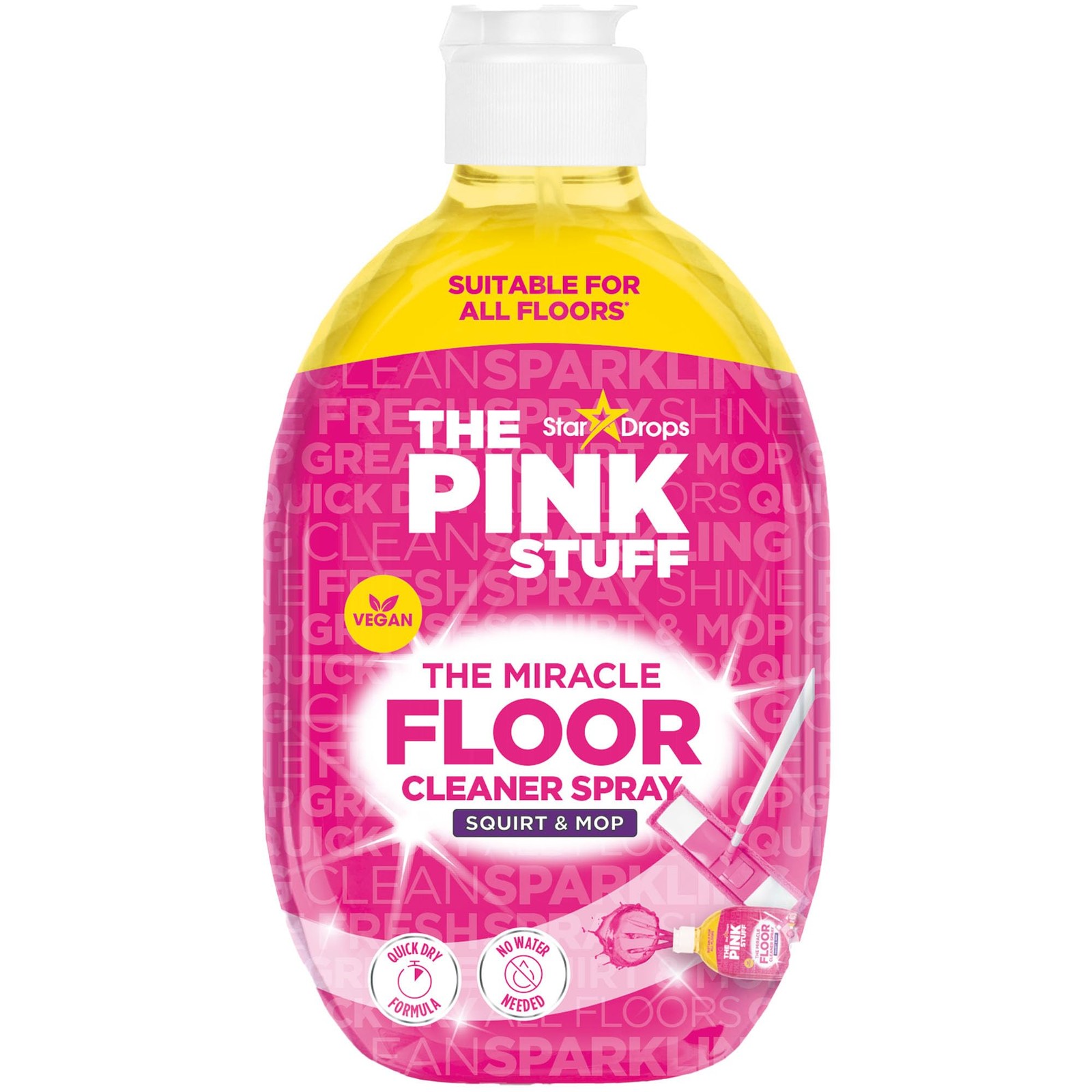 Pink Stuff Miracle Floor Cleaner Spray 25 Fl Oz Quick Drying Fresh Rhubarb Scent