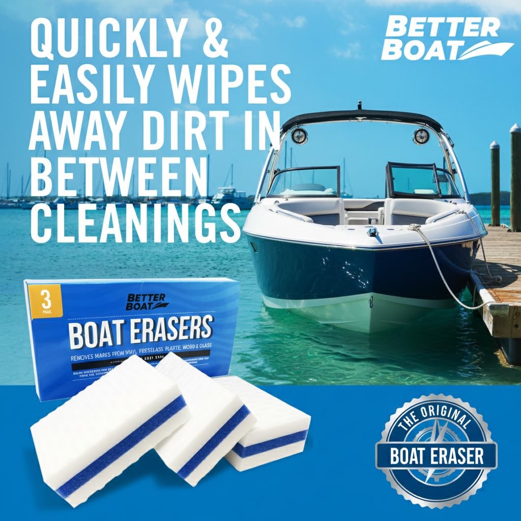 Boat Erasers by Better Boat – Cleaning Sponge for Scuff Marks & Grime, Marine Ac