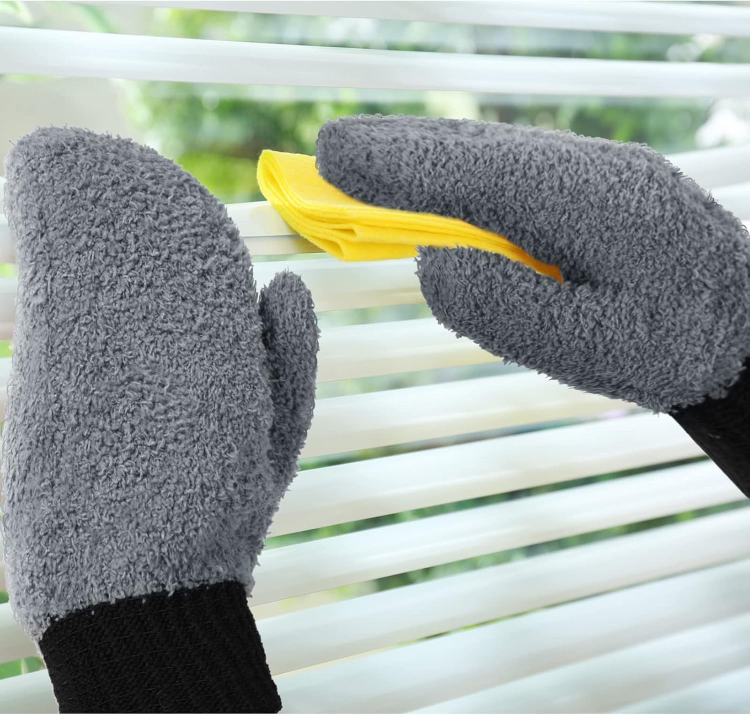 3 Pairs Microfiber Dust Mittens with Thumb Household Cleaning No Scrat