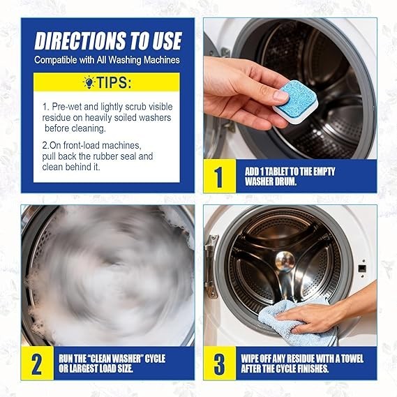 Uproot Clean Washing Machine Cleaner Tablets – 24 Pack for a 12 Month Supply