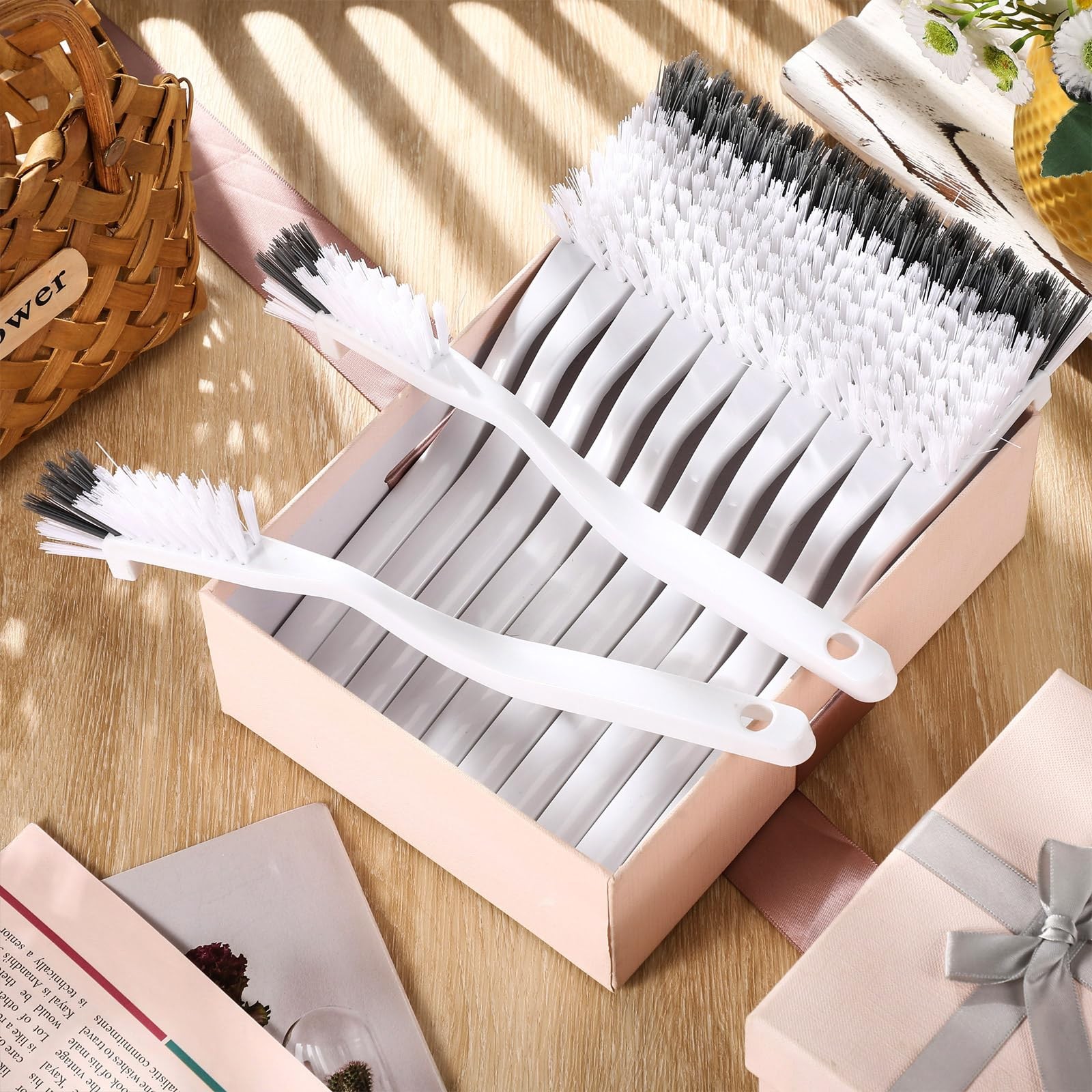 12 Pcs Kitchen Scrub Brush Bulk Sink Bathroom Edge Corner Cleaning Brush Right A