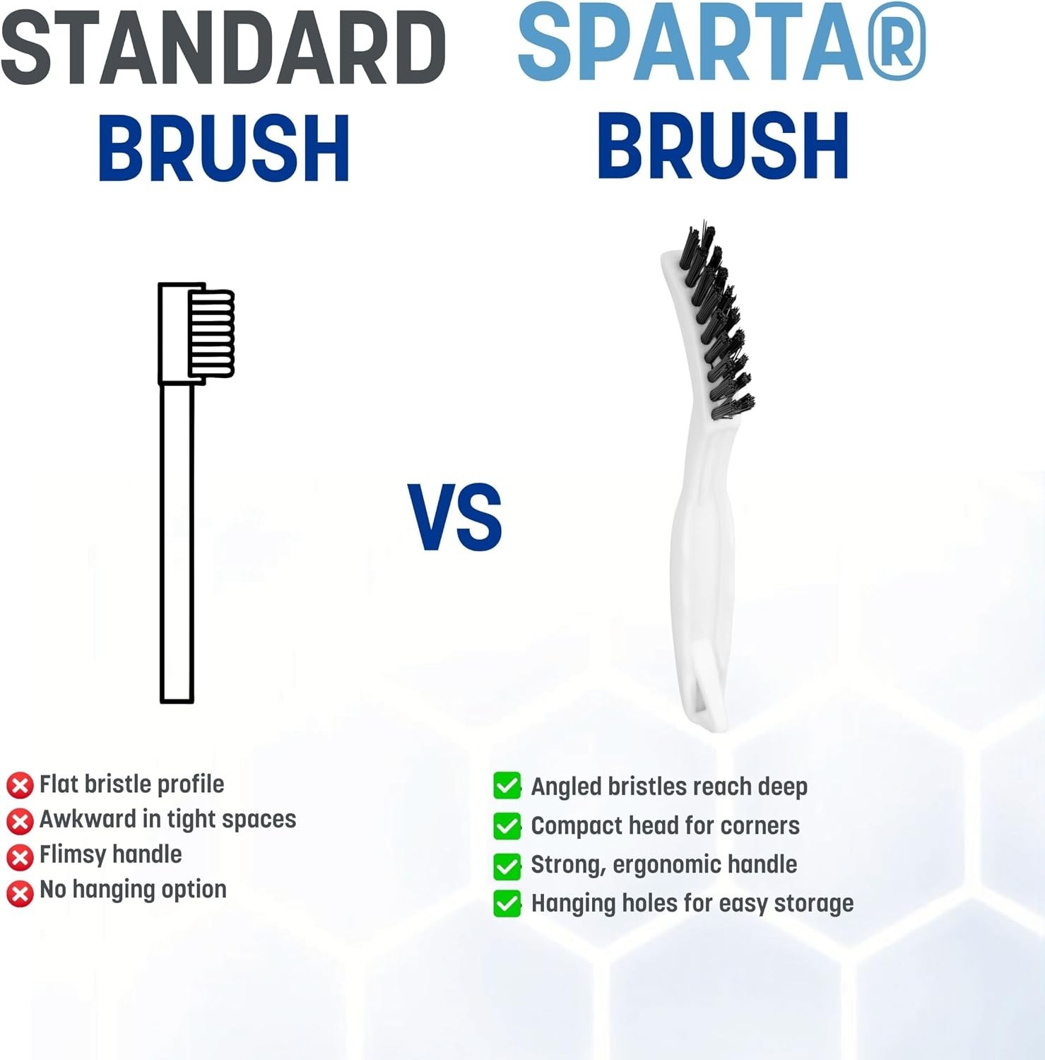 Compact Crevice Brush Set, 24-Pack, White, 8 Inches