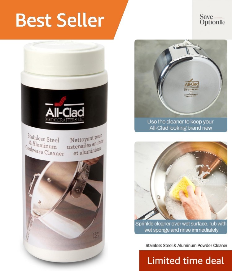 Specialty Powder Stainless Steel Cleaner and Polish 12 Ounce Pots and Pans, C…