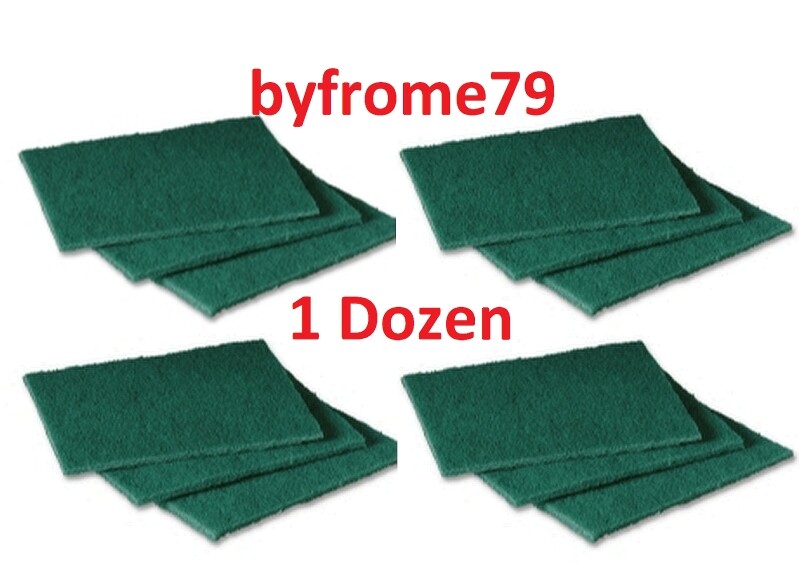 3M Scotch-brite Heavy-Duty Size Industrial Scouring Pad Green 6 x 9 = 12 Pads