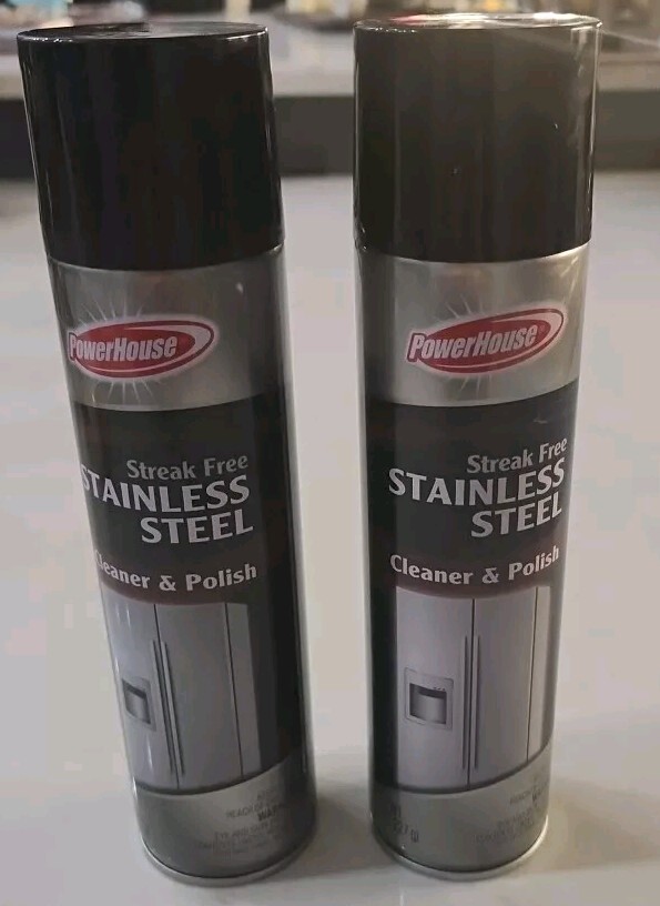 PowerHouse Streak Free Stainless Steel Cleaner & Polish, 8 oz – 2pk