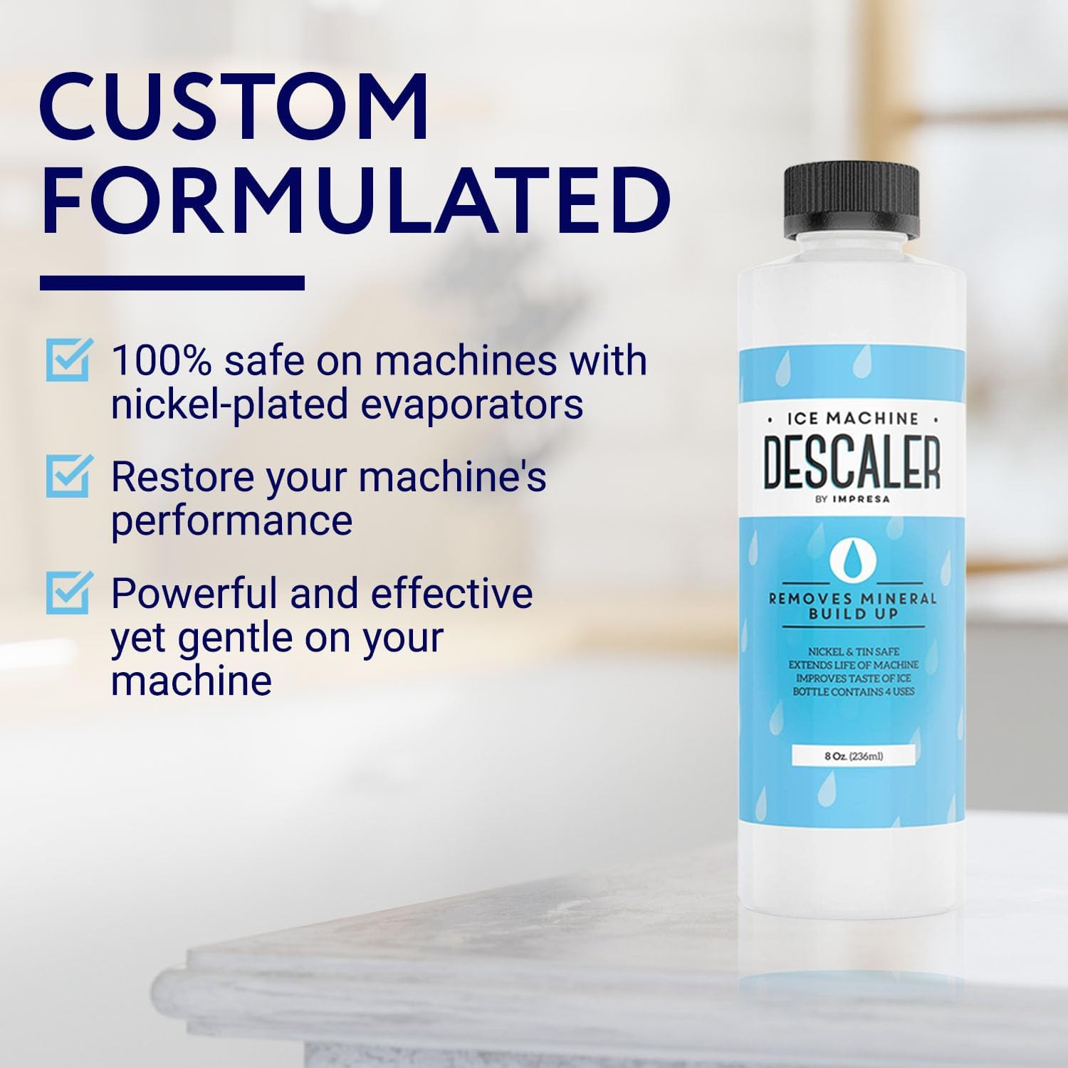 Ice Machine Cleaner Descaler – 8 Fl Oz – Pack of 2-8 Total Uses – Nickel-Safe Ic