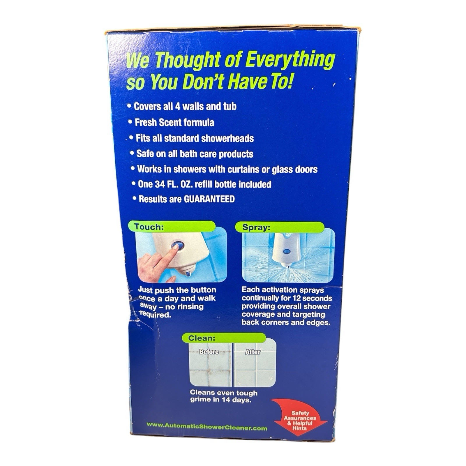 Scrubbing Bubbles Automatic Shower Cleaner Sealed One Button Dual Spray NEW