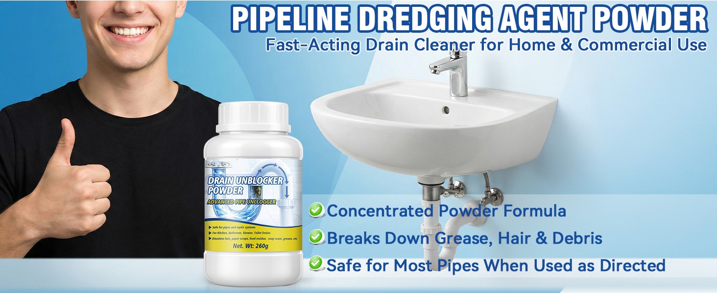 Powerful Drain Clog Remover, 260g Pipeline Dredging Ant & Drain Cleaner