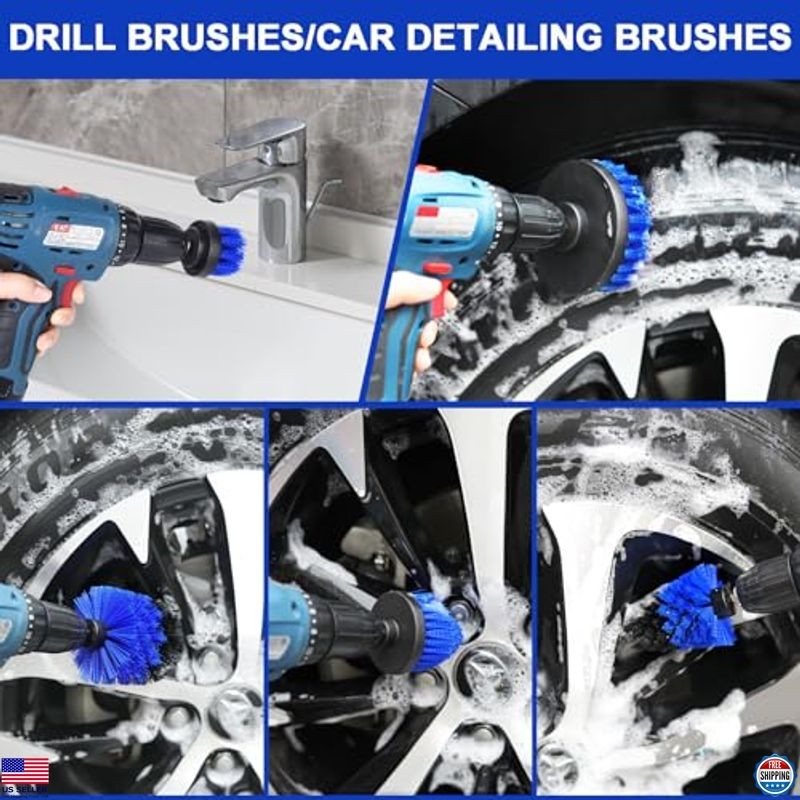 62″ Car Wash Brush Kit, 21Pcs Microfiber Mop Mitt for Car Detailing & Cleaning