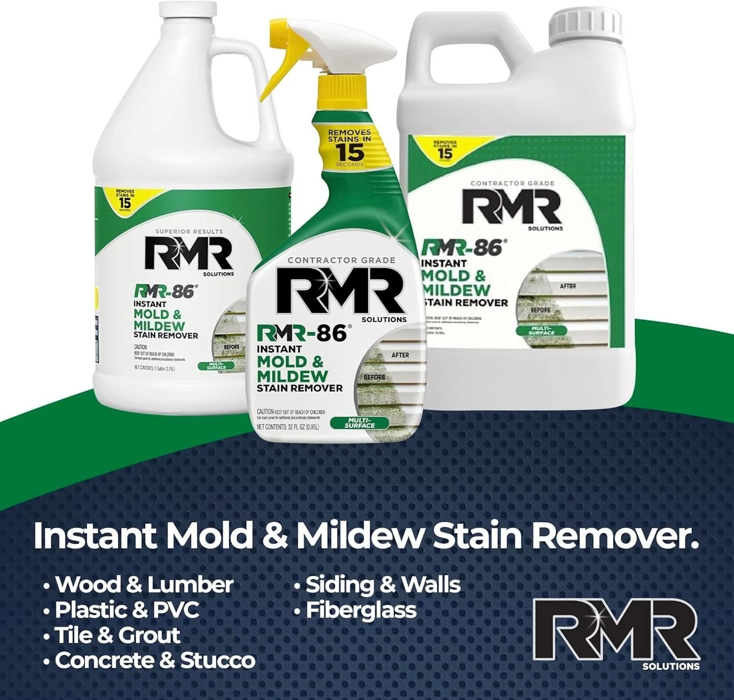 Mold and Mildew Stain Remover Spray 2.5 Gal Fast-Acting Liquid Cleaner