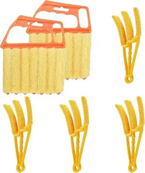 6pcs Window Venetian Blind Cleaner Duster Tool, Include 4pcs 7 Finger Duster Bru